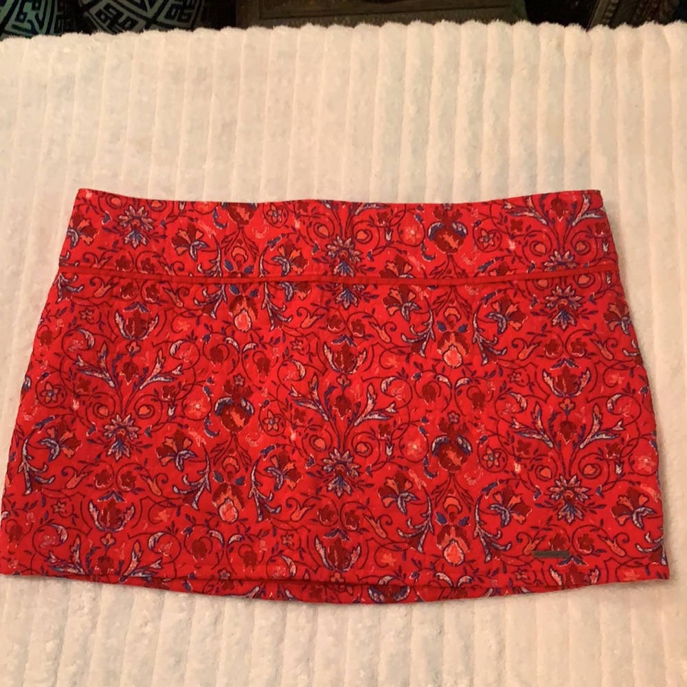 Abercrombie & Fitch Red Quilted Mini Skirt